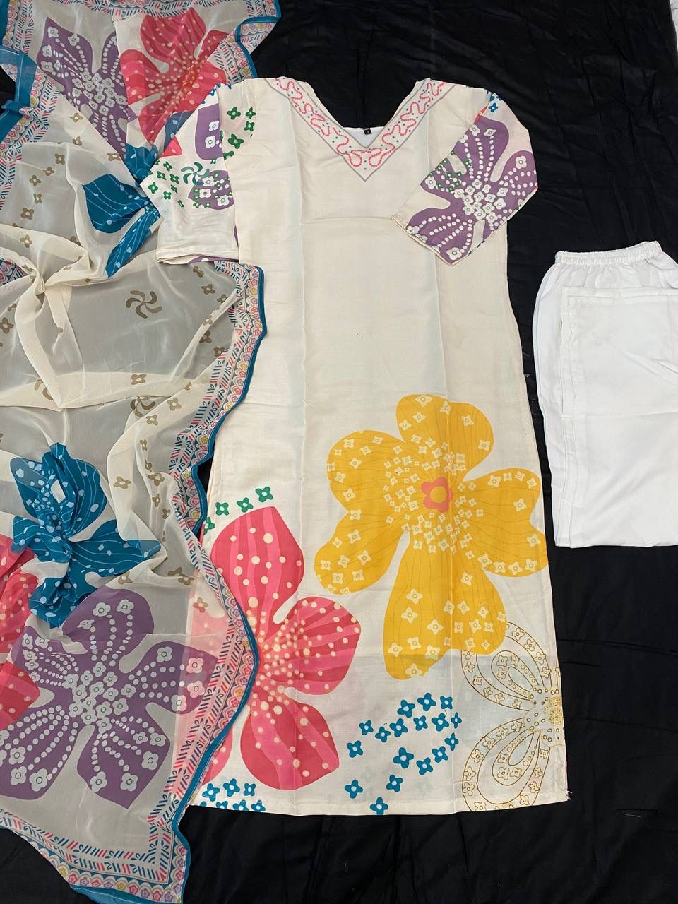 DC G56 Plus Size Muslin Digital Printed  Kurti With Bottom Dupatta Wholesale Price In Surat
